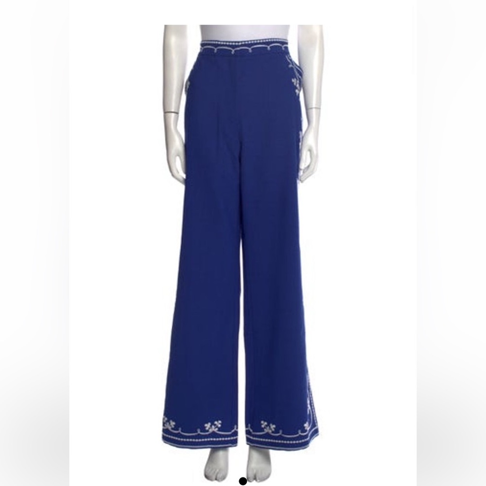 Alice McCall Elena blue embroidered pants sz US 10 NWT